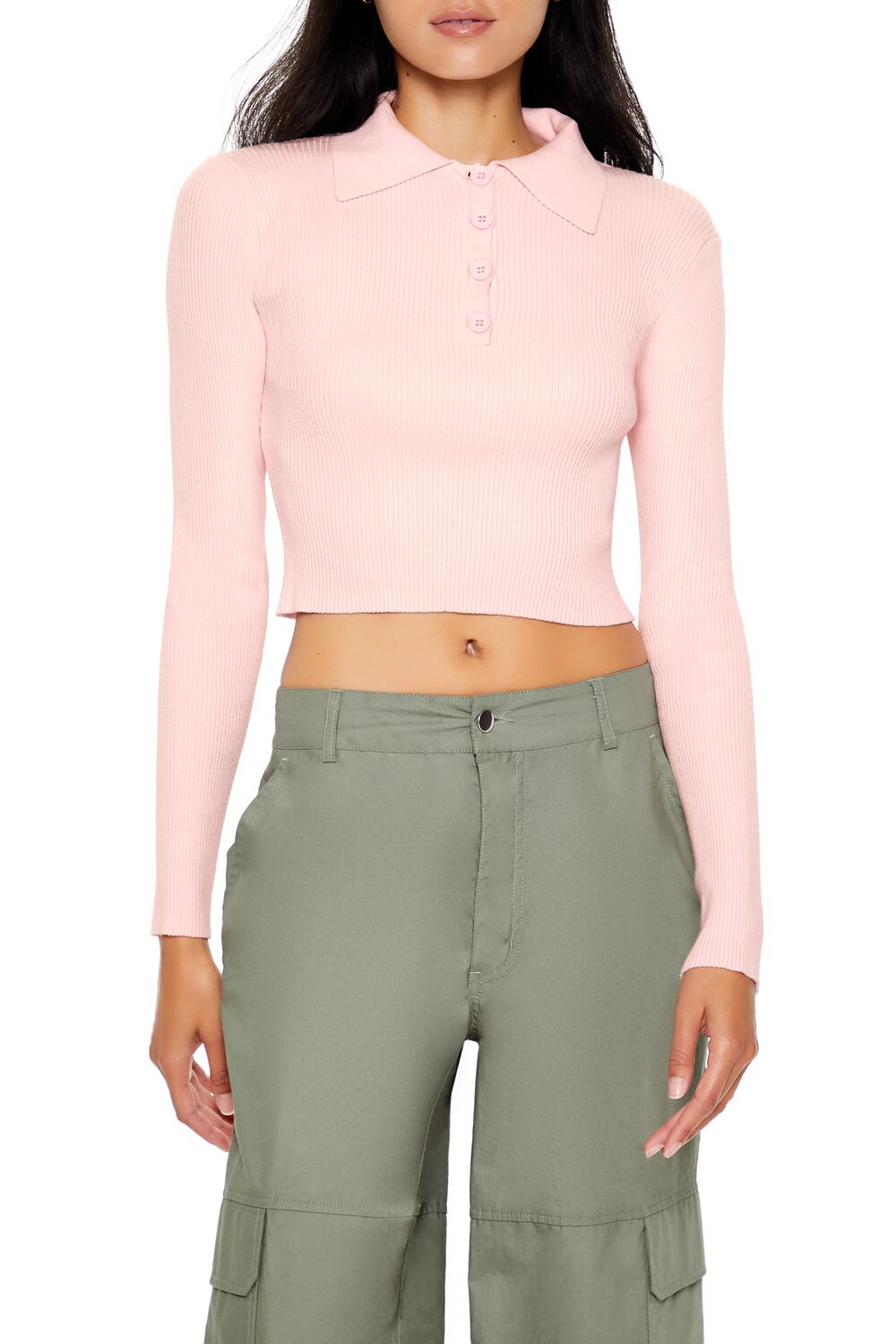  Forever 21 Ribbed Knit Cropped Sweater - black - Bonton