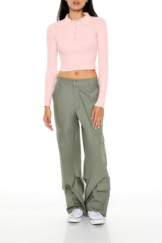 Ribbed Knit Cropped Sweater