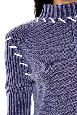 Whipstitched Cropped Sweater