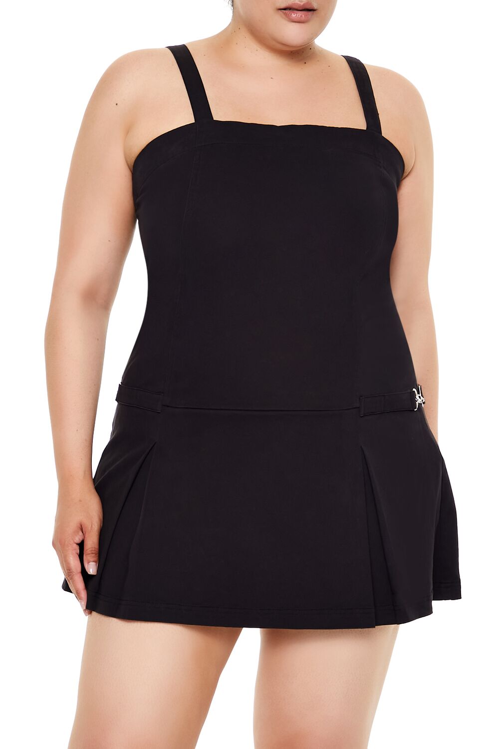  Forever 21 Plus Size Pleated Mini Dress - black-swatch - Bonton