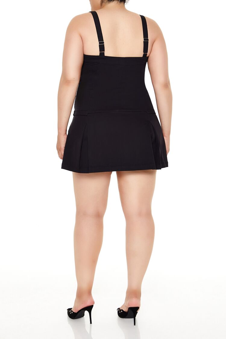  Forever 21 Plus Size Pleated Mini Dress - black-swatch - Bonton