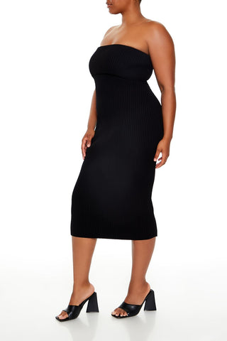 Plus Size Tube Midi Sweater Dress