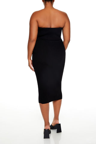 Plus Size Tube Midi Sweater Dress