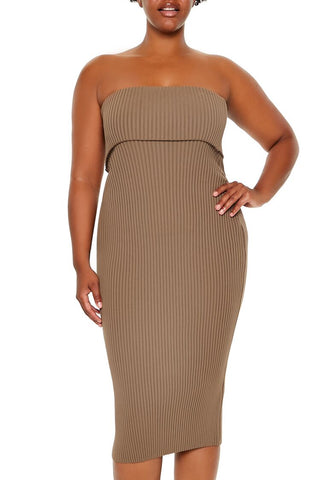 Plus Size Tube Midi Sweater Dress