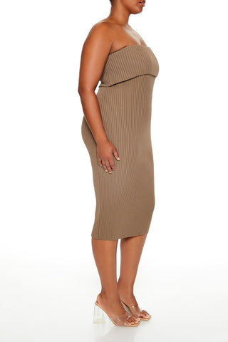 Plus Size Tube Midi Sweater Dress