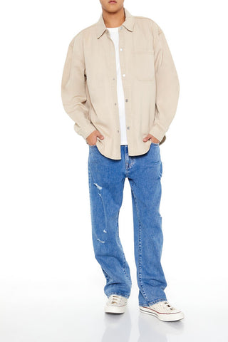 Cotton Curved-Hem Shirt