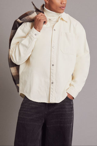 Cotton Curved-Hem Shirt