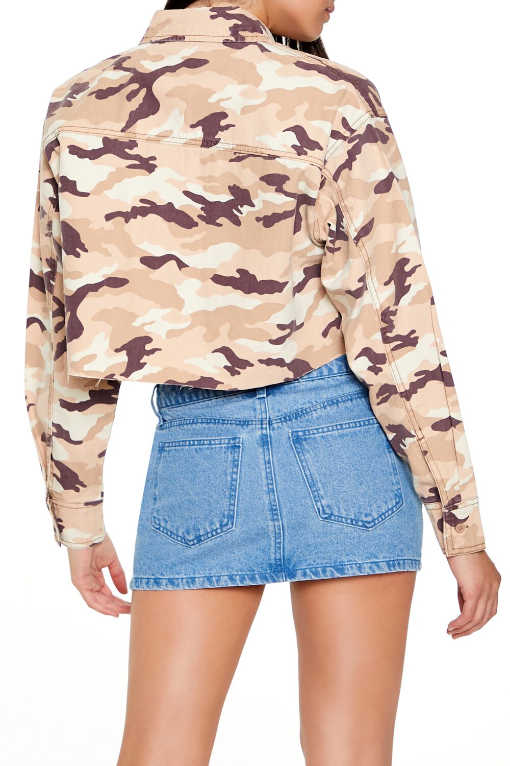  Forever 21 Camo Print Twill Shirt - pink multi - Bonton