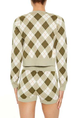Argyle Cardigan Sweater