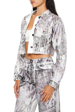 Abstract Print Trucker Jacket