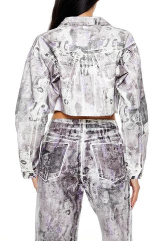 Abstract Print Trucker Jacket