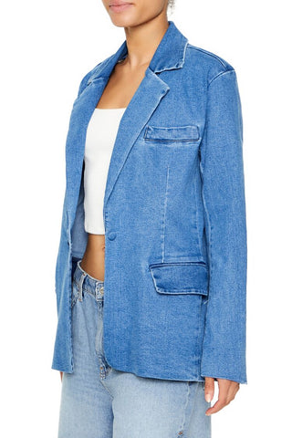 Notched Denim Blazer