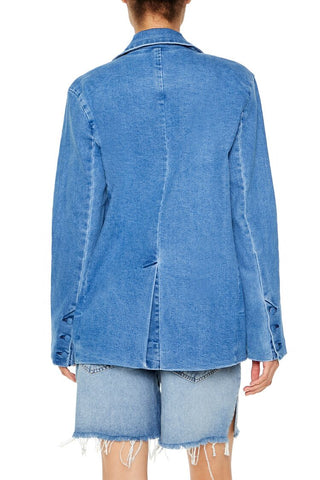 Notched Denim Blazer