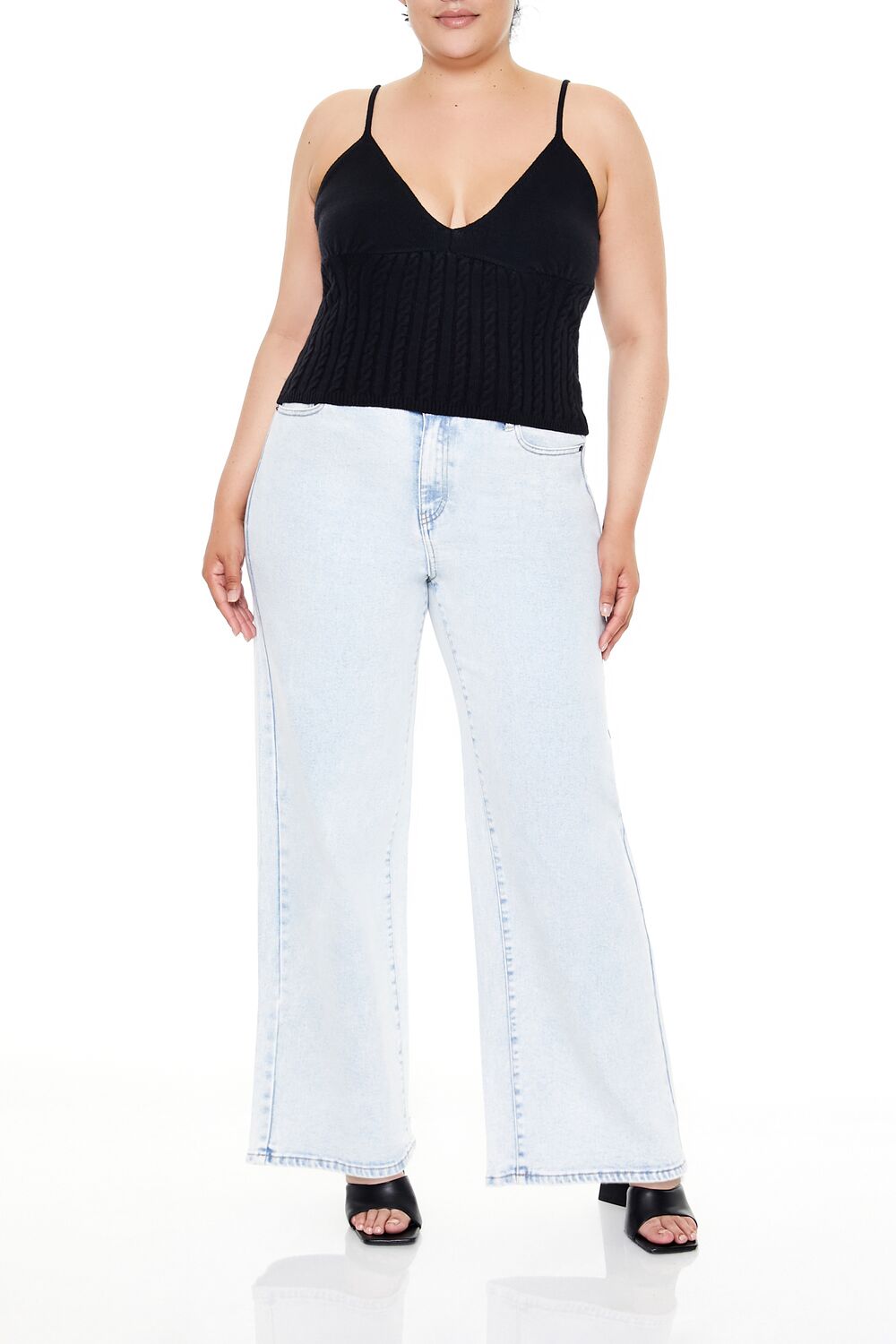  Forever 21 Plus Size Sweater-Knit Cami - black - Bonton