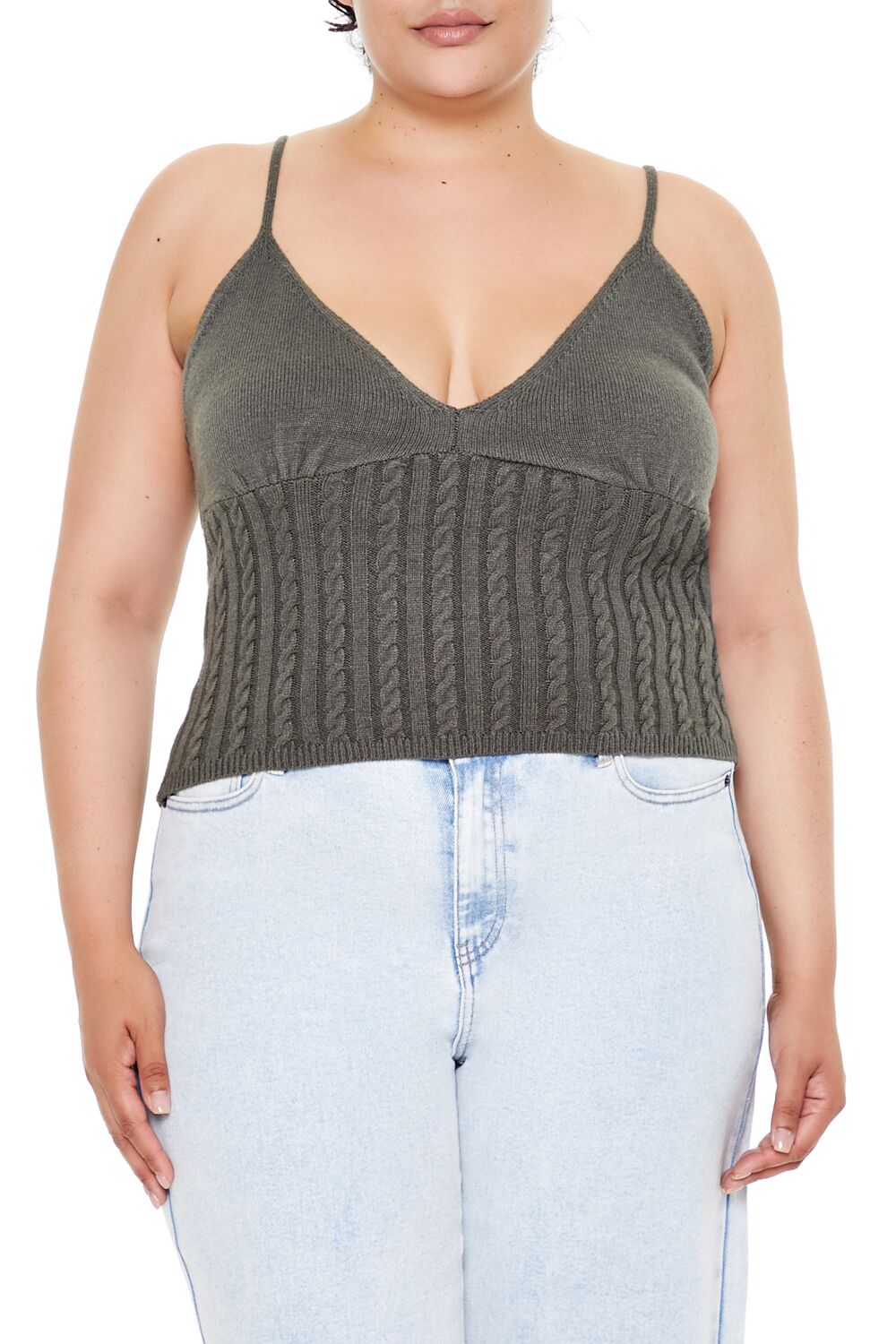  Forever 21 Plus Size Sweater-Knit Cami - black - Bonton