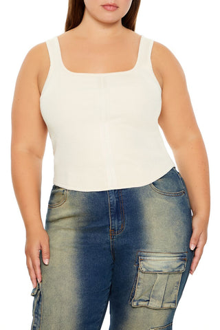 Plus Size Sweater-Knit Tank Top