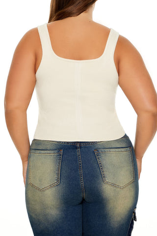 Plus Size Sweater-Knit Tank Top