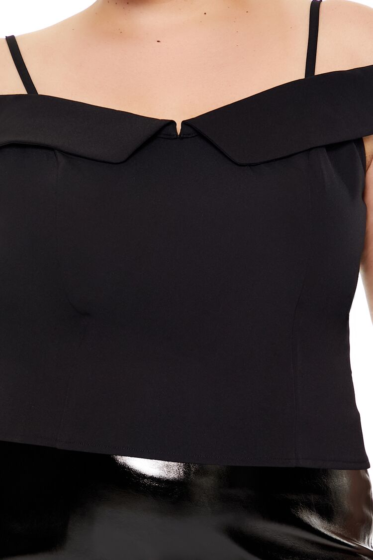  Forever 21 Plus Size Open-Shoulder Top - black - Bonton