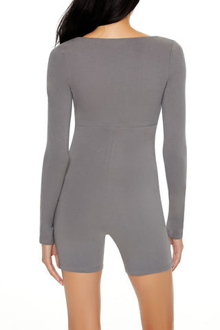 Fitted Long-Sleeve Romper