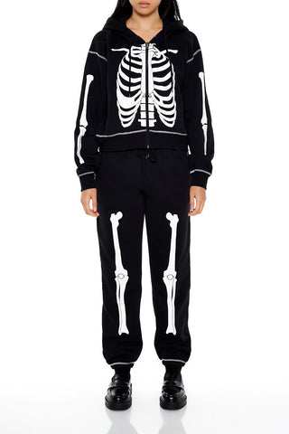 Skeleton Graphic Zip-Up Hoodie