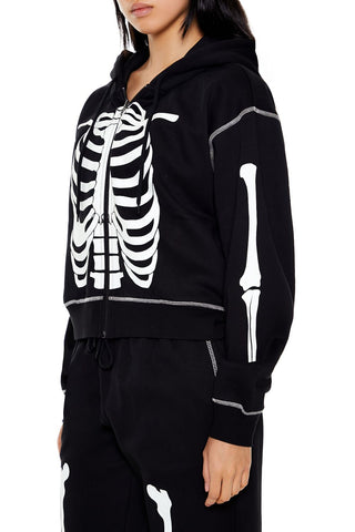 Skeleton Graphic Zip-Up Hoodie