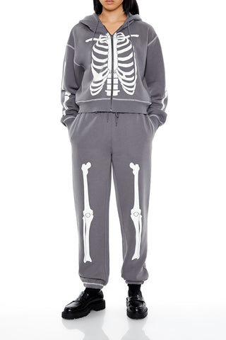 Skeleton Graphic Zip-Up Hoodie