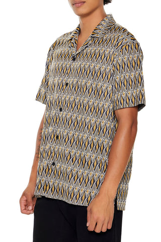 Geo Print Button-Up Shirt