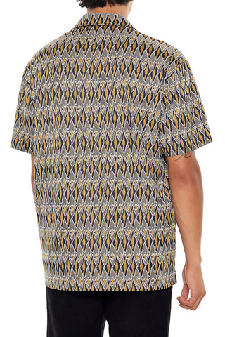 Geo Print Button-Up Shirt