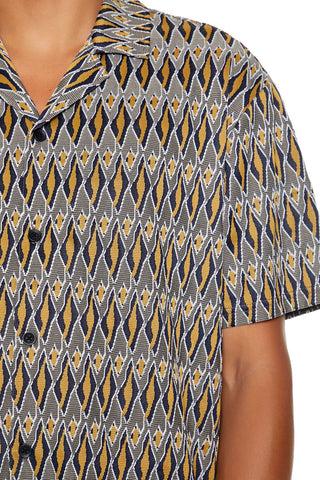 Geo Print Button-Up Shirt