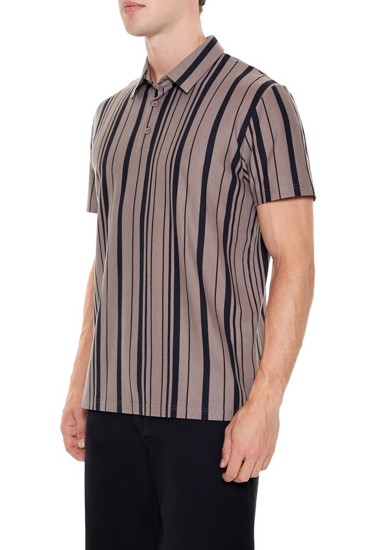  Forever 21 Striped Polo Shirt - deep taupe black - Bonton