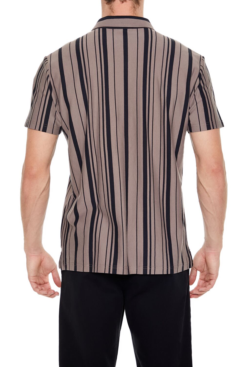  Forever 21 Striped Polo Shirt - deep taupe black - Bonton