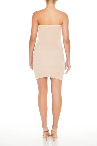 Twist-Front Mini Sweater Dress