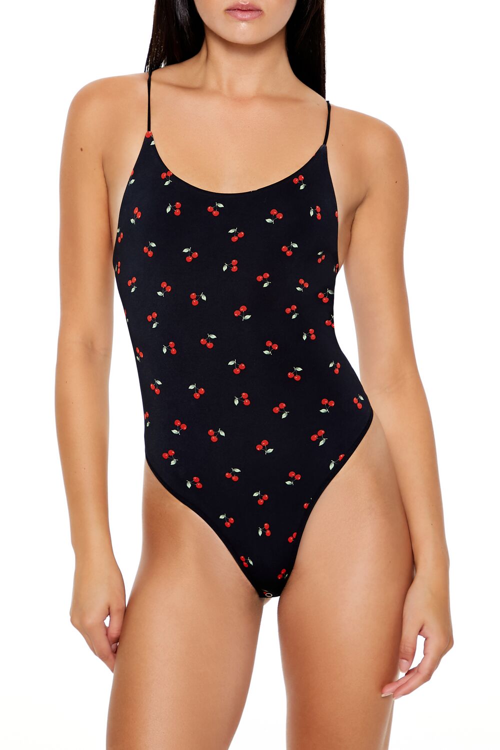  Forever 21 Seamless Cami Lingerie Bodysuit - black-multi - Bonton