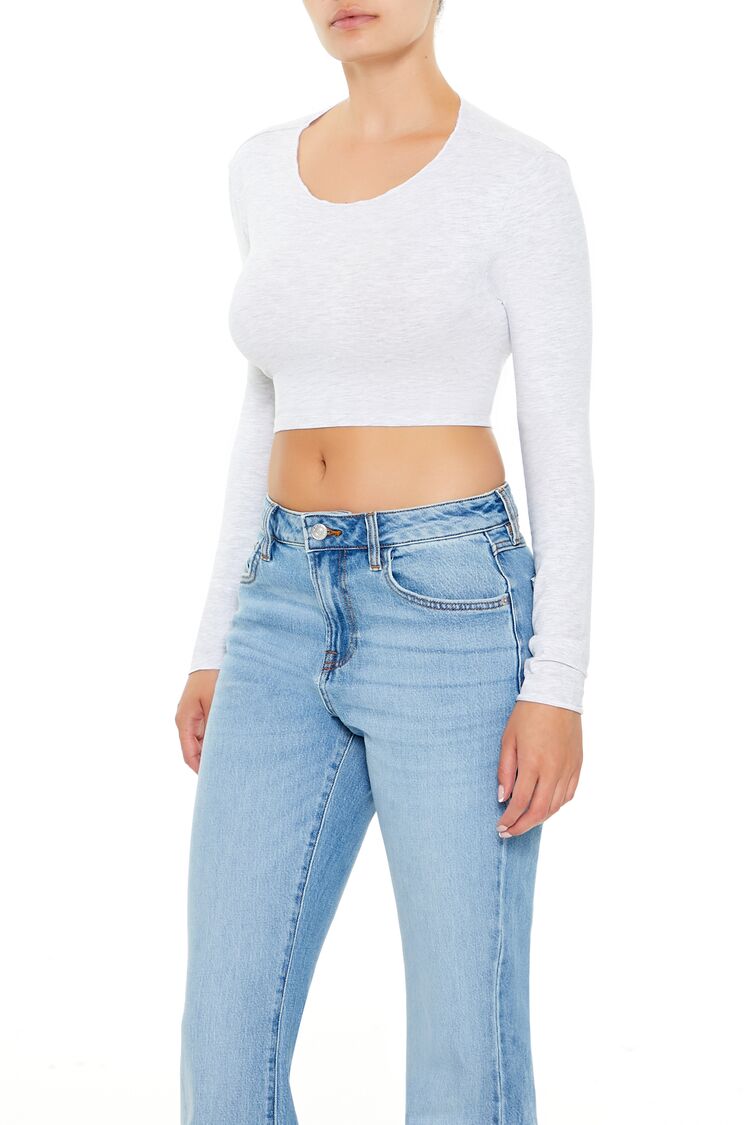  Forever 21 Open-Back Crop Top - heather grey - Bonton