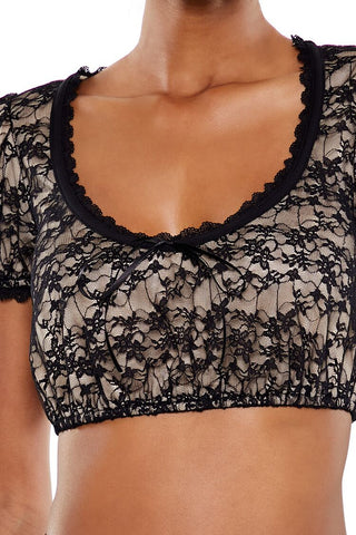 Scalloped Lace Crop Top