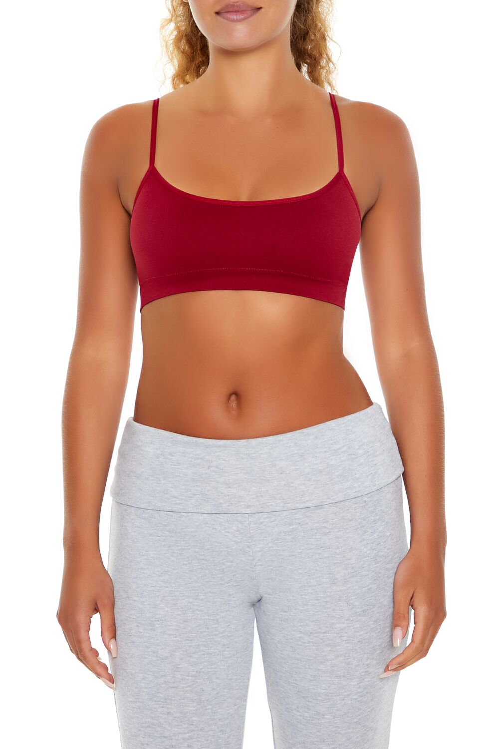  Forever 21 Seamless Longline Bralette - burgundy - Bonton