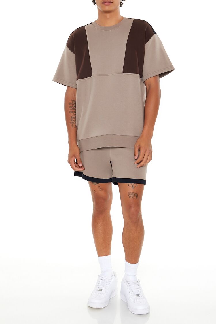  Forever 21 French Terry Colorblock Tee - deep taupe multi - Bonton