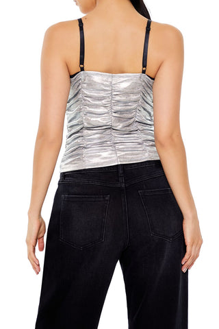 Ruched Metallic Two-Tone Cami