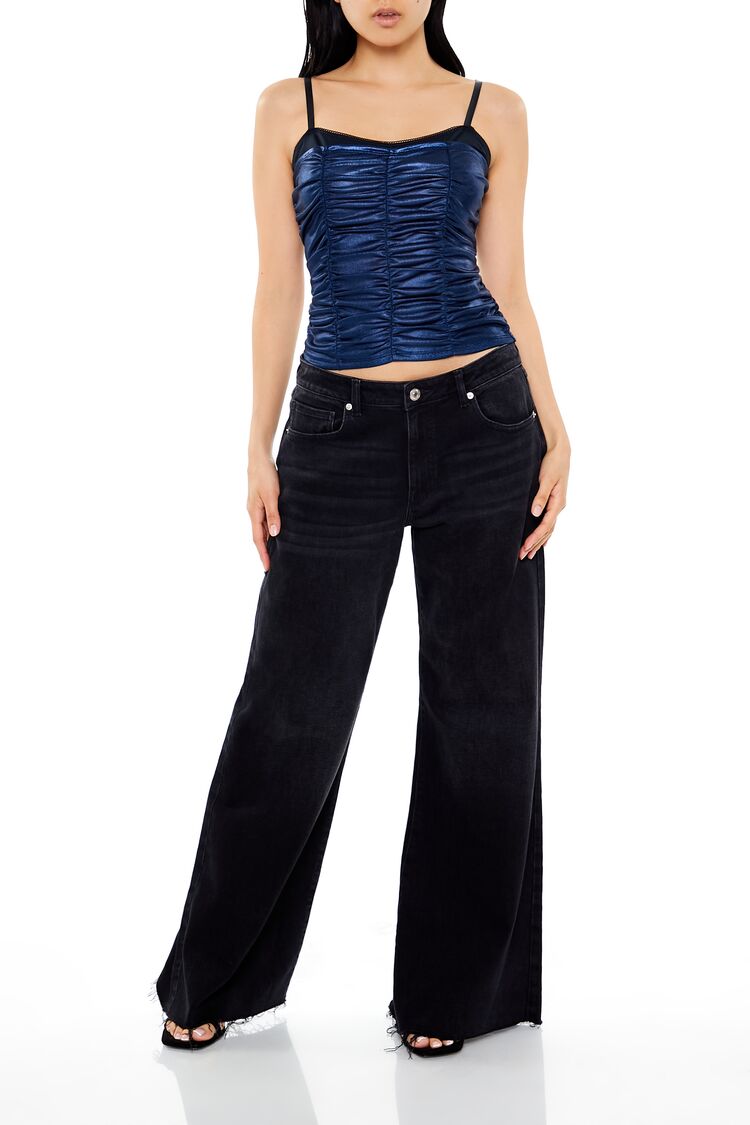  Forever 21 Ruched Metallic Two-Tone Cami - white multi - Bonton