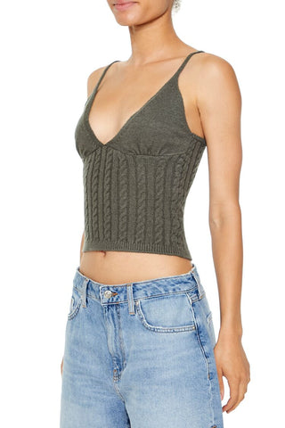 Cropped Sweater-Knit Cami