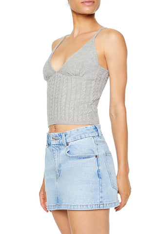 Cropped Sweater-Knit Cami
