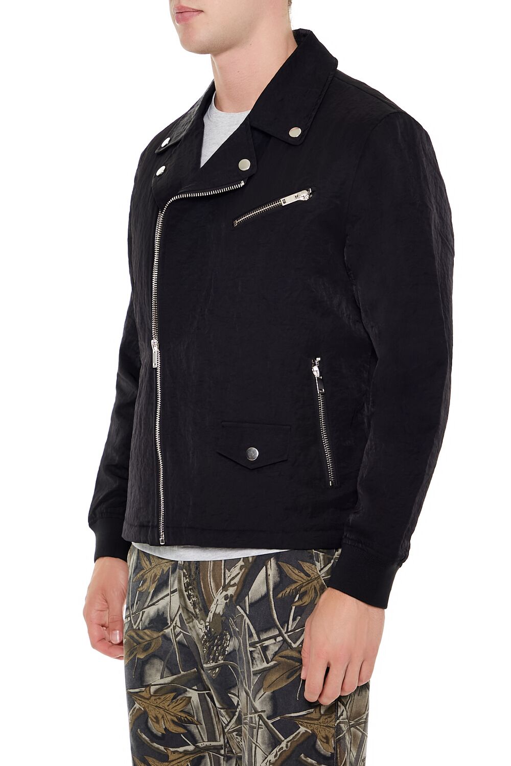  Forever 21 Studded Notched Moto Jacket - black-swatch - Bonton