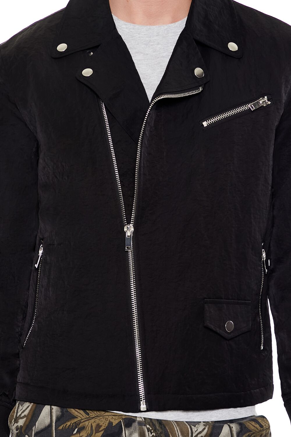  Forever 21 Studded Notched Moto Jacket - black-swatch - Bonton