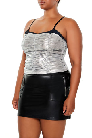 Plus Size Metallic Two-Tone Cami