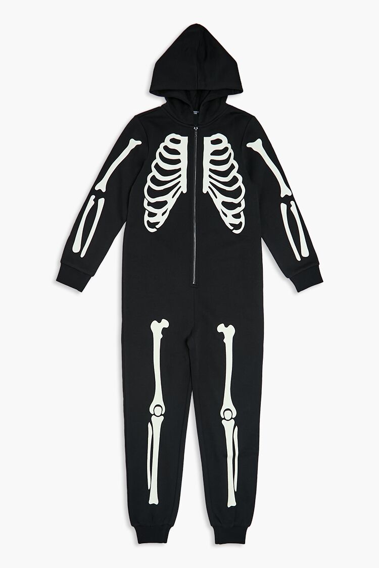  Forever 21 Girls Skeleton Pajama Jumpsuit (Kids) - black-multi - Bonton