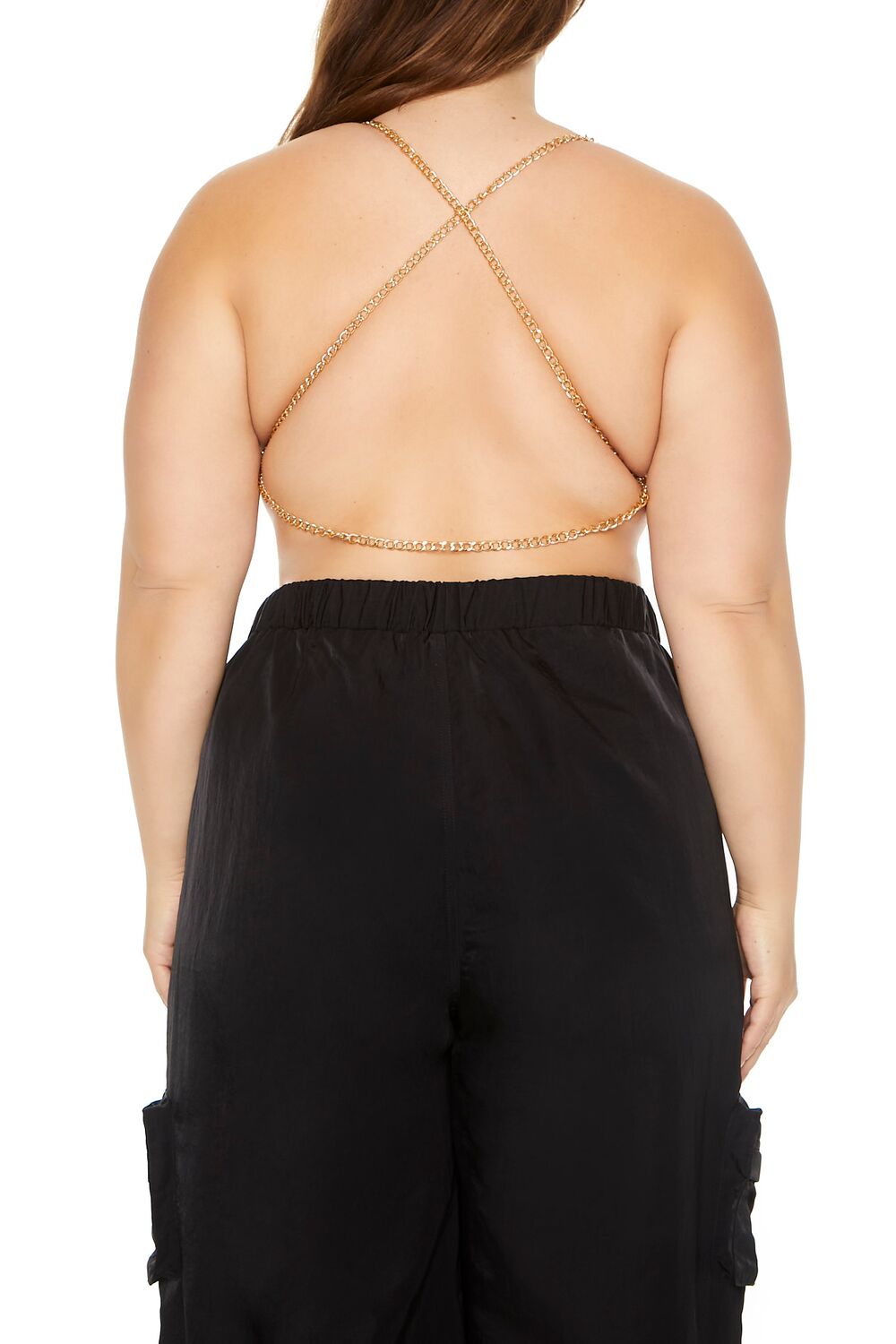  Forever 21 Plus Size Cutout Chain Bodysuit - black - Bonton