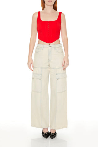 Hook-and-Eye Corset Crop Top