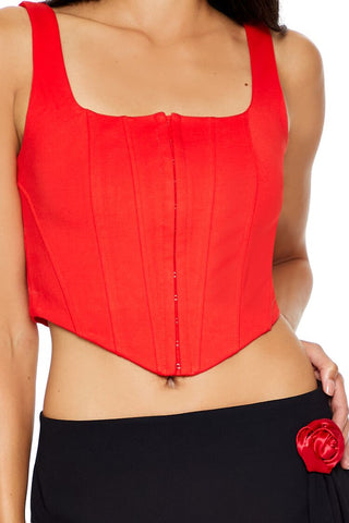 Hook-and-Eye Corset Crop Top