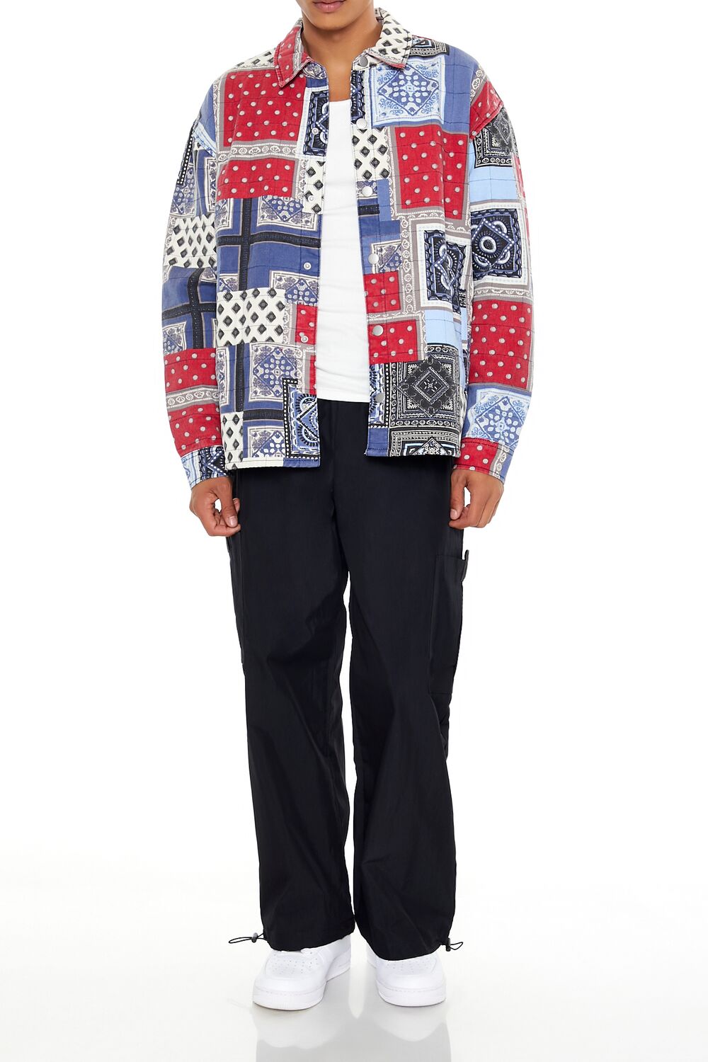  Forever 21 Patchwork Denim Jacket - indigo-multi-swatch - Bonton