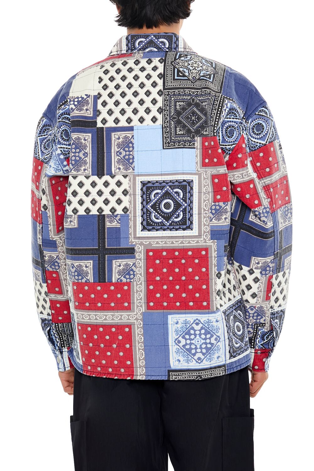  Forever 21 Patchwork Denim Jacket - indigo-multi-swatch - Bonton